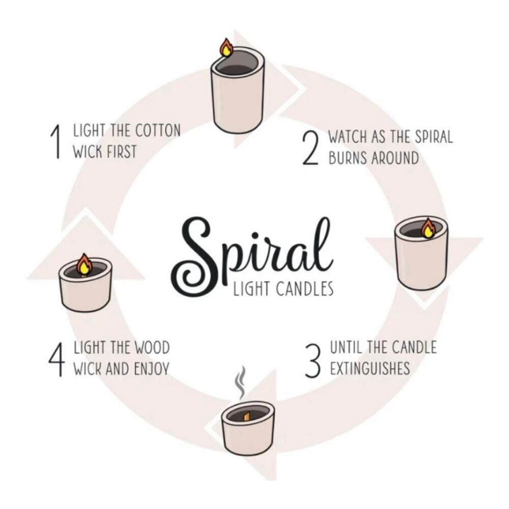 Spiral Light Candle Sweet Oatmeal Cookie 4x4 Round 30hr Burn -Brand New Medium - Picture 6 of 8
